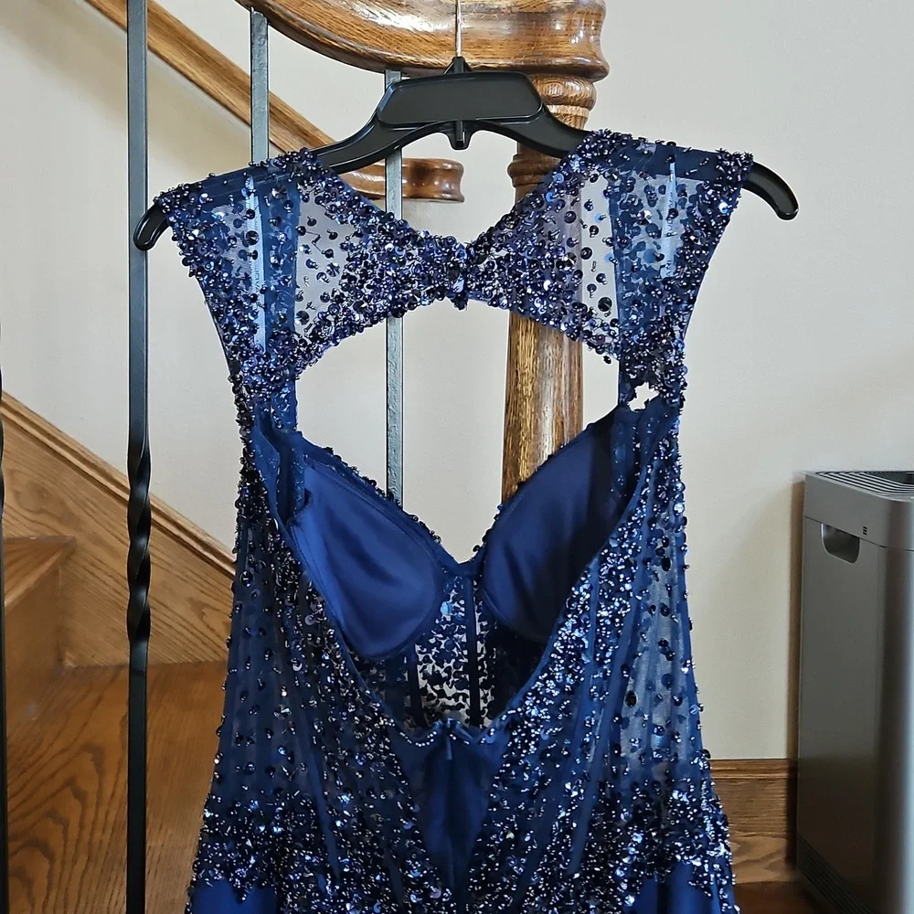 Jovani Royal Blue Formal Mermaid Dress - Picture 6 of 12